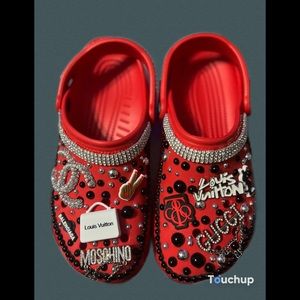 Red Blinged out Crocs